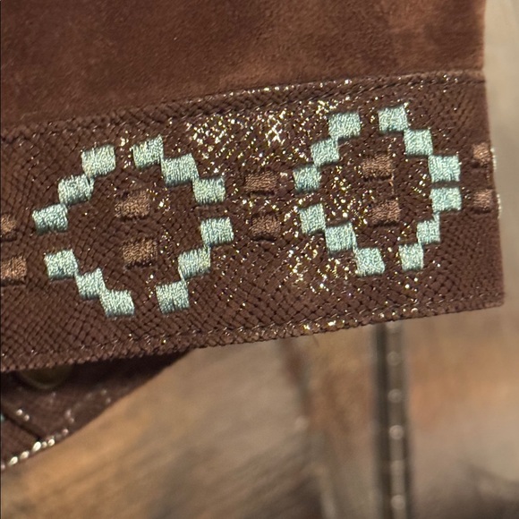 Scully Chocolate Suede Jacket with Turquoise Accents. W’s Small - Picture 3 of 11